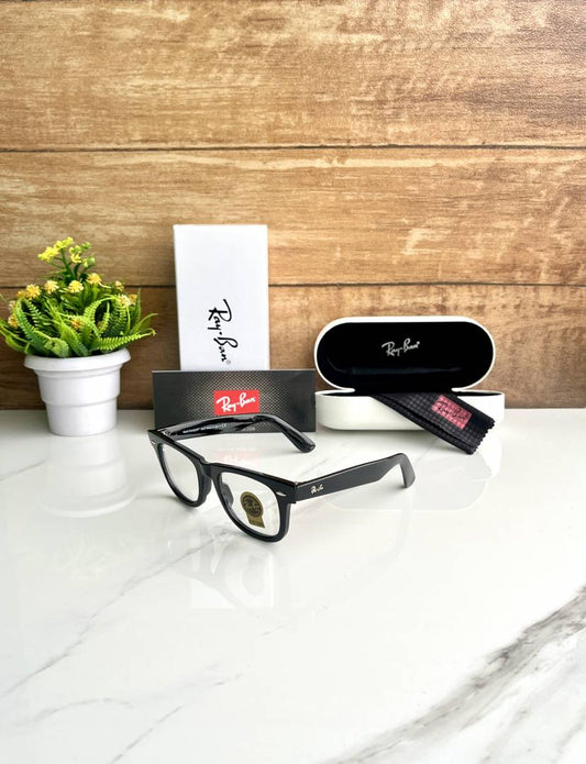 Ray Ban Clear Black Wayfarer Sunglass For Daily Causal Evergreen UV Protected For Unisex